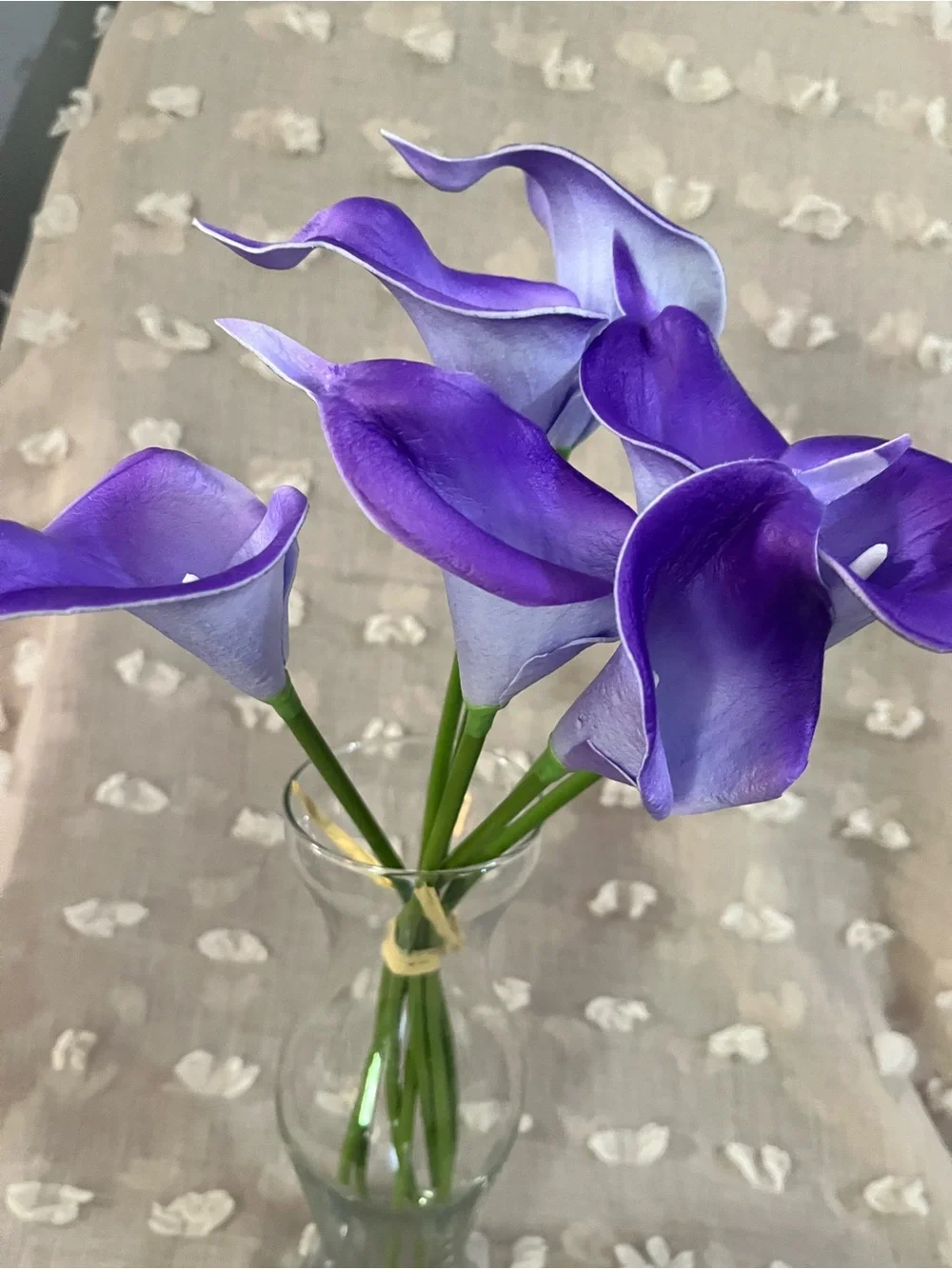 Six Purple Artificial Calla Lily Bouquet - Home Accents
